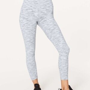 LULULEMON Wunder Under Leggings High Rise 7/8 Tight Gray Alpine White W5AT5S 8